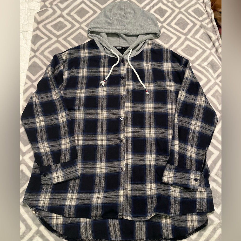 Shein Curve Lightweight Button Hoodie